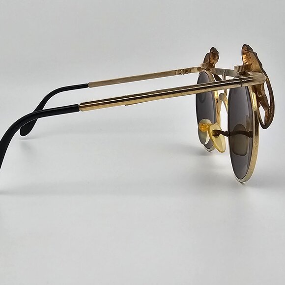 Mercura NYC Gold Brass Flying Monkeys Silver Mirror Vintage Aviator Sunglasses main image 12